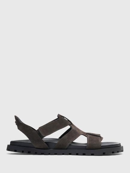 Whistles Freya Fisherman Leather Sandals, Grey