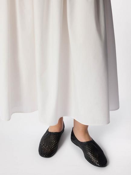 Whistles Lasercut Leather Ballerina Pumps - view 2, Black