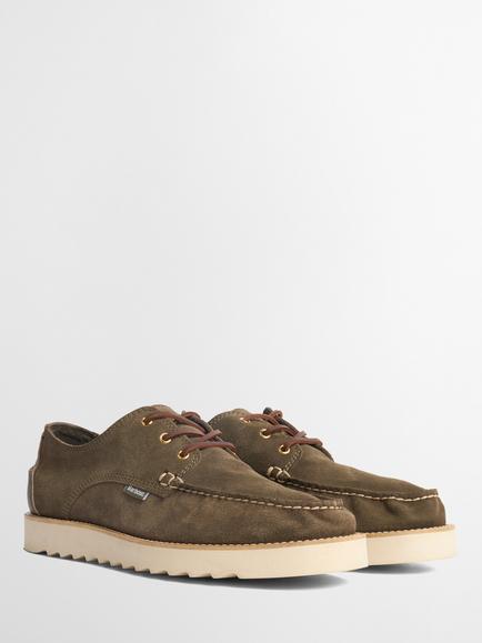 Barbour Aydon Suede Derby Shoes, Agave Green - view 2, Agave Green