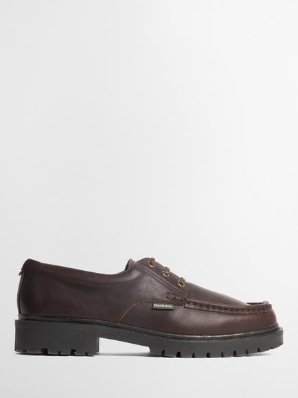Barbour Paxton Apron Leather Derby Shoes, Dark Brown, Dark Brown