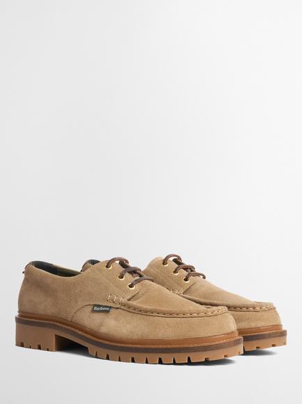 Barbour Paxton Apron Leather Derby Shoes, Taupe - view 2, Taupe