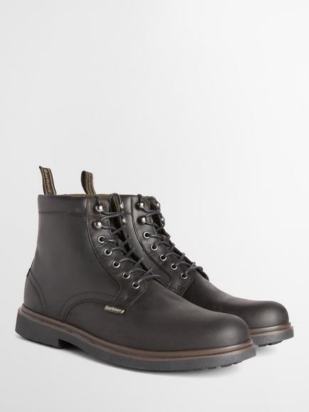 Barbour Bellister Leather Derby Boots, Black - view 2, Black