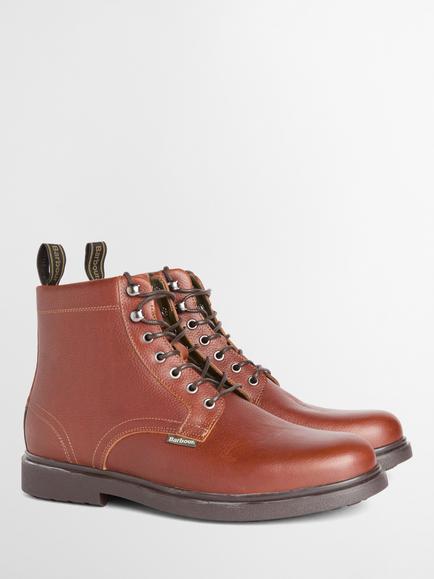 Barbour Bellister Leather Derby Boots, Chestnut Brown - view 2, Chestnut Brown