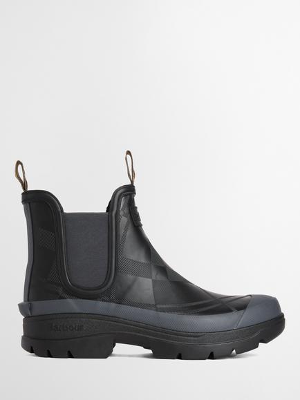 Barbour Breacon Chelsea Ankle Wellington Boots, Dark Grey Tartan, Dark Grey Tartan