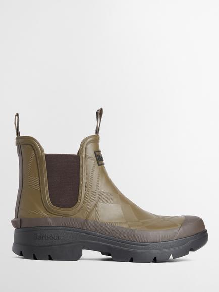 Barbour Breacon Chelsea Ankle Wellington Boots, Olive Tartan, Olive Tartan