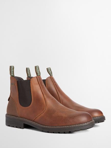 Barbour Embleton Leather Waterproof Chelsea Boots, Teak - view 2, Teak