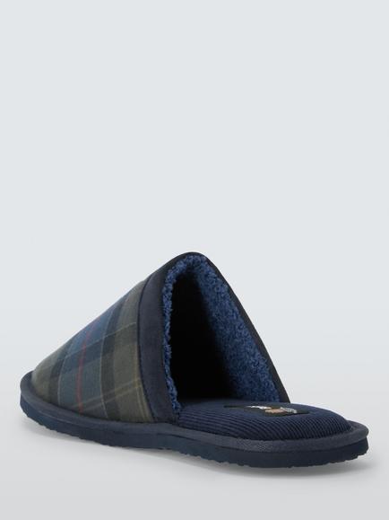 Barbour Everitt Tartan Mule Slippers, Shadow Tartan - view 2, Shadow Tartan