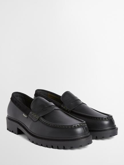 Barbour Croxton Leather Loafers, Black - view 2, Black
