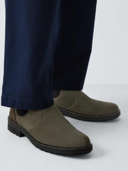 Barbour Embleton Leather Waterproof Chelsea Boots, Mole Grey - view 2, Mole Grey