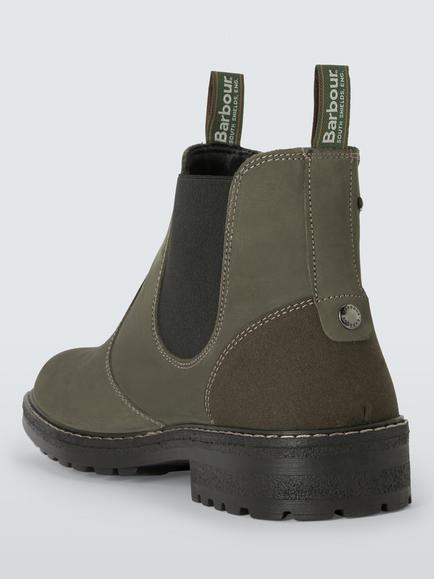 Barbour Embleton Leather Waterproof Chelsea Boots, Mole Grey - view 2, Mole Grey