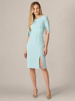 Adrianna Papell Faux Pearl Trim Sheath Dress, Clear Sky - view 2, Clear Sky