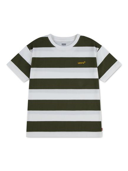 Levi's Kids' Short Sleeve Stripe T-Shirt, Olive Night, Olive Night