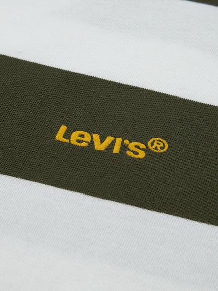 Levi's Kids' Short Sleeve Stripe T-Shirt, Olive Night - view 2, Olive Night