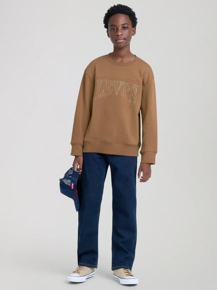 Levi's Kids' Vintage Collegiate Crew Neck Sweatshirt, Foxtrot, Foxtrot