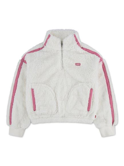 Levi's Kids' Sherpa Half Zip Logo Fleece, Wild Rose, Wild Rose