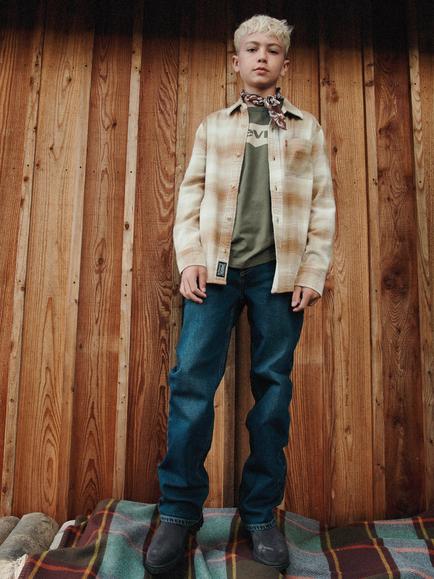 Levi's Kids' Shadow Plaid Shirt, Foxtrot, Foxtrot