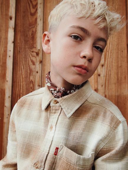 Levi's Kids' Shadow Plaid Shirt, Foxtrot - view 2, Foxtrot