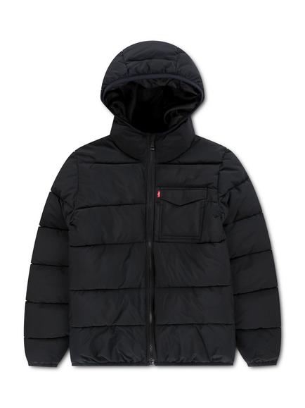 Levi's Kids' Mid-Weight Hooded Puffer Jacket, Black, Black