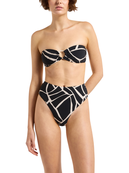 JETS Bonita High Waist Bikini Bottoms, Black, Black