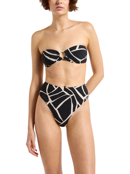 JETS Bonita Bandeau Bikini Top, Black, Black