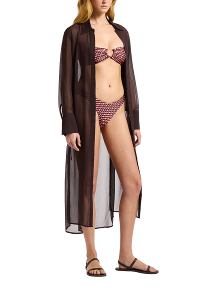 JETS Jetset Maxi Shirt Dress, Chocolate - view 2, Chocolate