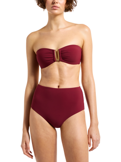 JETS Jetset Bandeau Bikini Top, Burgundy, Burgundy