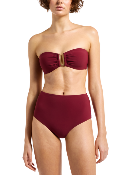 JETS Jetset Bandeau Bikini Top, Burgundy