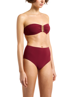 JETS Jetset Bandeau Bikini Top, Burgundy - view 2, Burgundy