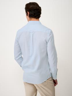 Crew Clothing Linen-Cotton Micro Stripe Long Sleeve Shirt, Light Blue - view 2, Light Blue