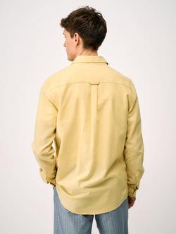Crew Clothing Long Sleeve Linen Blend Shirt - view 2, Lemon Yellow
