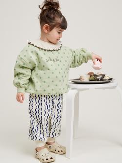 Claude & Co Baby Murphy Cotton Stripe Trousers, Navy, Navy