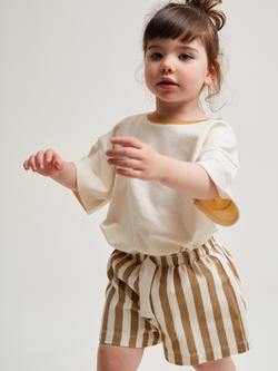 Claude & Co Baby Harper Cotton Stripe Shorts, Hazelnut, Hazelnut