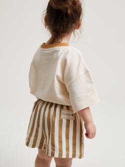Claude & Co Baby Harper Cotton Stripe Shorts, Hazelnut - view 2, Hazelnut