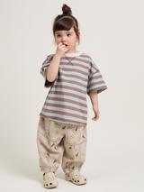 Claude & Co Baby Rex Cotton Ice Cream Print Trousers, Beige