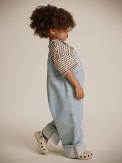 Claude & Co Baby Blythe Cotton Egg Appliqué Dungarees, Light Denim - view 2, Light Denim