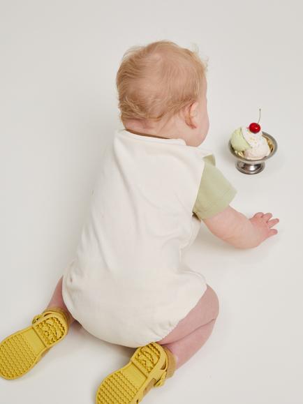 Claude & Co Baby Devon Cotton Colour Block Romper, Pistachio - view 2, Pistachio