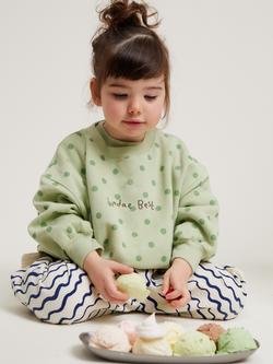 Claude & Co Baby Loli Cotton Polka Dot Sweatshirt, Pistachio - view 2, Pistachio