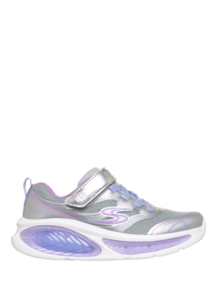 Skechers Kids' S-Lights Cosmic Glow 2.0 Light-Up Trainers, Silver, Silver