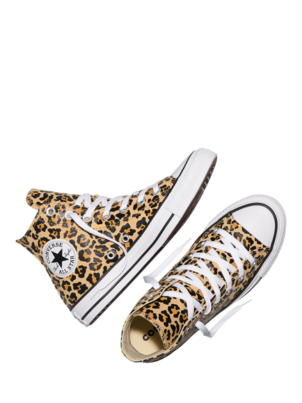 Converse Chuck Taylor All Star Leopard Print Hi-Top Trainers, Hay Day/White/Black - view 2, Hay Day/White/Black