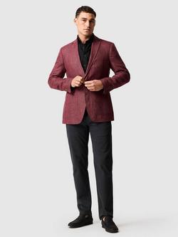 Rodd & Gunn Cascades Sports Fit Single Breasted Linen Wool Blend Blazer, Oxblood - view 2, Oxblood