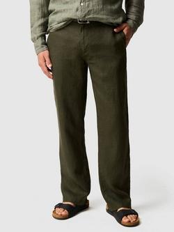 Rodd & Gunn Spencer Bay Linen Trousers, Dark Olive