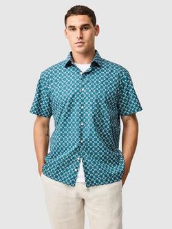 Rodd & Gunn Crown Hill Cotton Short Sleeve Shirt, Bluestone