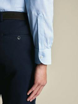 Charles Tyrwhitt Cotton Blend Non-Iron Performance Check Slim Fit Shirt, Sky Blue - view 2, Sky Blue