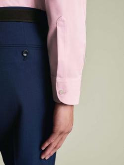 Charles Tyrwhitt Non-Iron Cotton Linen Slim Fit Shirt - view 2, Pink