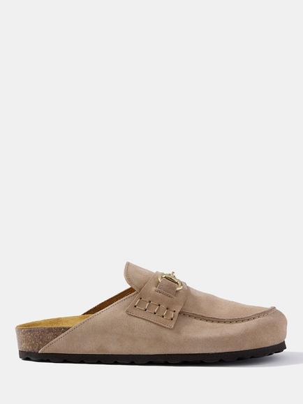 Mint Velvet Roma Suede Backless Clogs, Natural, Natural