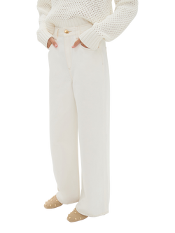 Aje Rylan Mid Rise Extra Wide Jeans - view 2, White