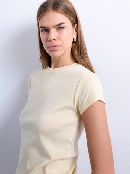 Topshop Everyday Crew Neck T-Shirt - view 2, Yellow