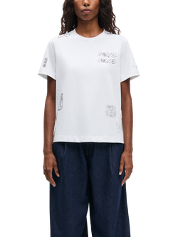 Samsøe Samsøe Short Sleeve Motif T-Shirt, White, White