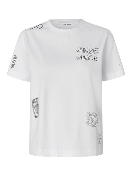Samsøe Samsøe Short Sleeve Motif T-Shirt, White - view 2, White