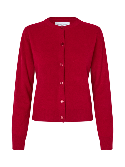 Samsøe Samsøe Boston Cashmere Crew Neck Cardigan, Red, Red